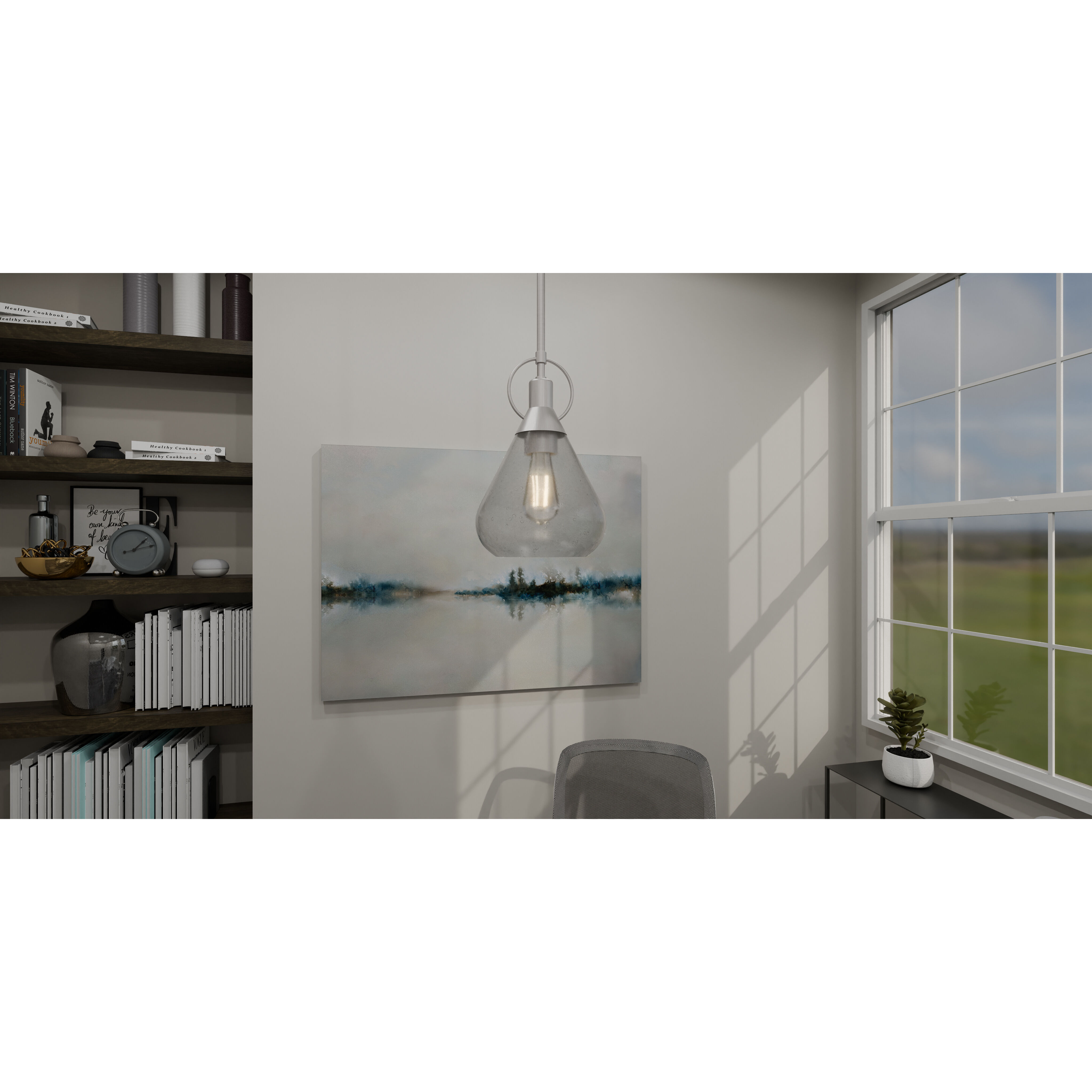 Singh 1 Light 8 inch Brushed Nickel Mini Pendant Ceiling Light