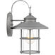 Lombard 1 Light 14 inch Antique Brushed Aluminum Outdoor Wall Lantern