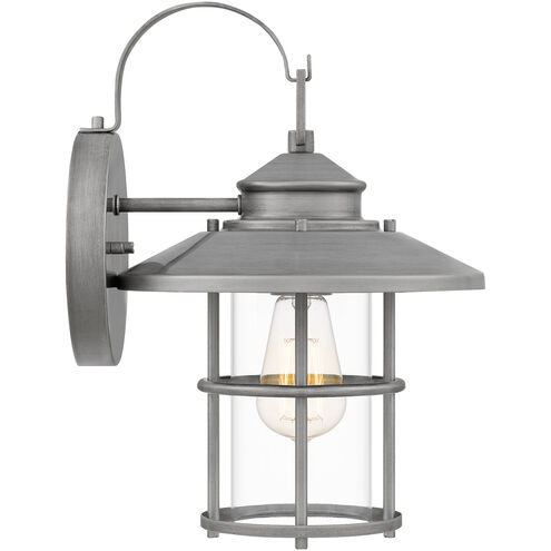 Lombard 1 Light 14 inch Antique Brushed Aluminum Outdoor Wall Lantern