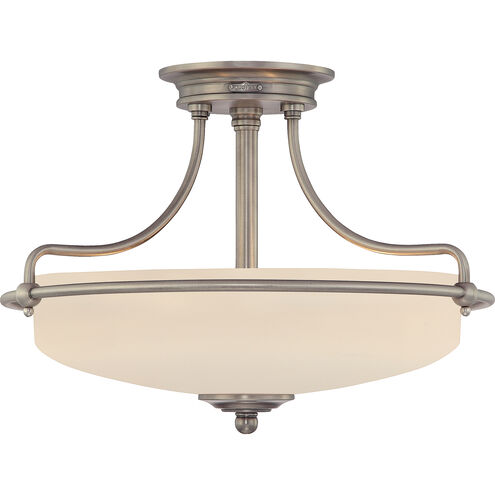 Griffin 3 Light 17 inch Antique Nickel Semi-Flush Mount Ceiling Light