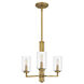 Sunburst 3 Light 18 inch Weathered Brass Chandelier Ceiling Light