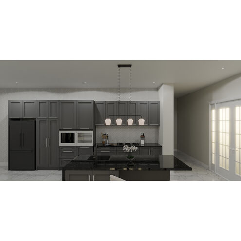 Nielson 4 Light 36 inch Matte Black Island Light Ceiling Light, Medium