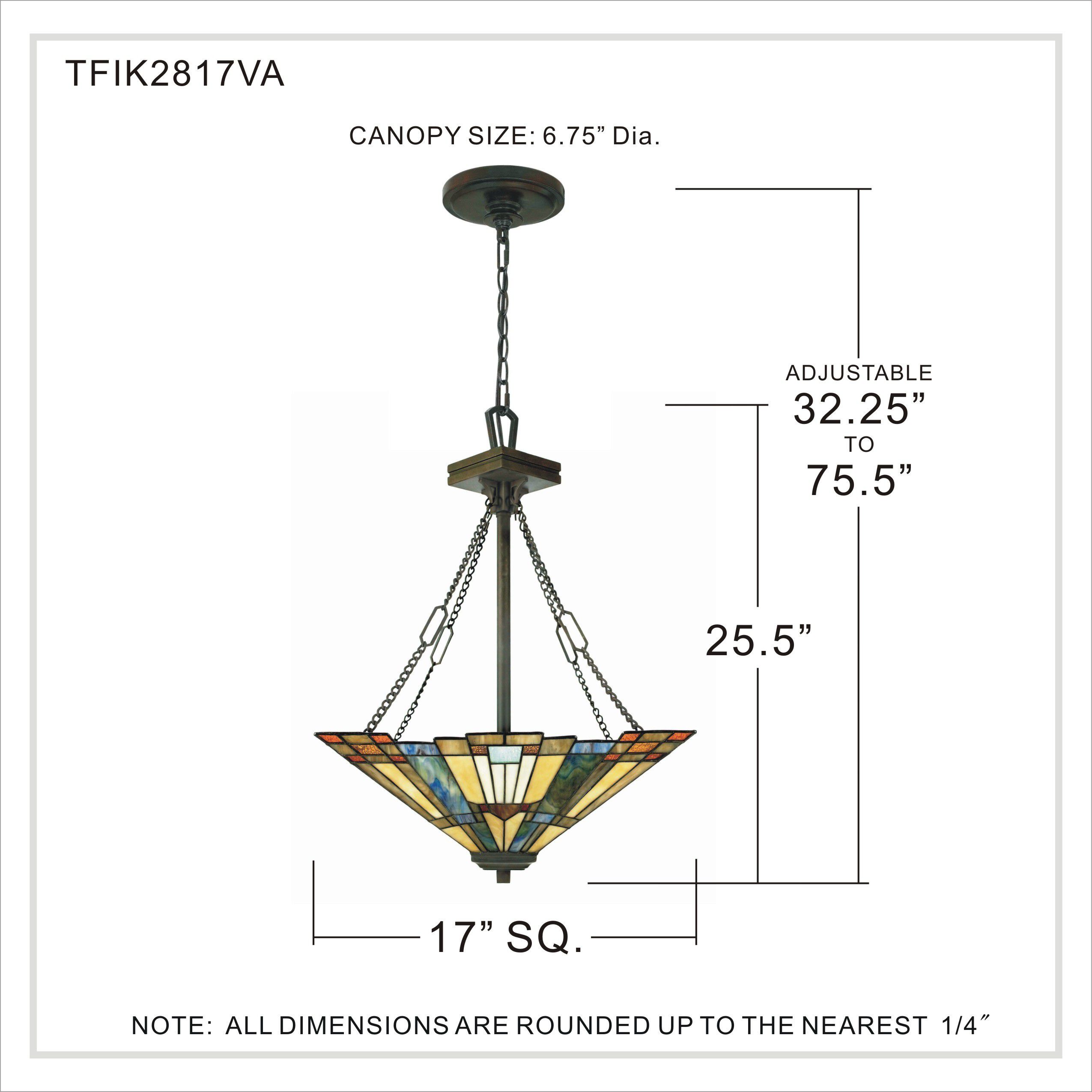 Inglenook 3 Light 18 inch Valiant Bronze Pendant Ceiling Light, Naturals