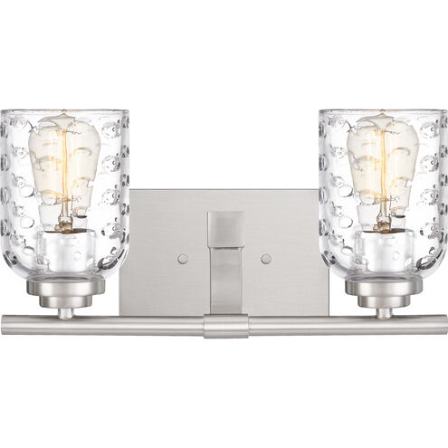 Cristal 2 Light 14 inch Brushed Nickel Vanity Light Wall Light