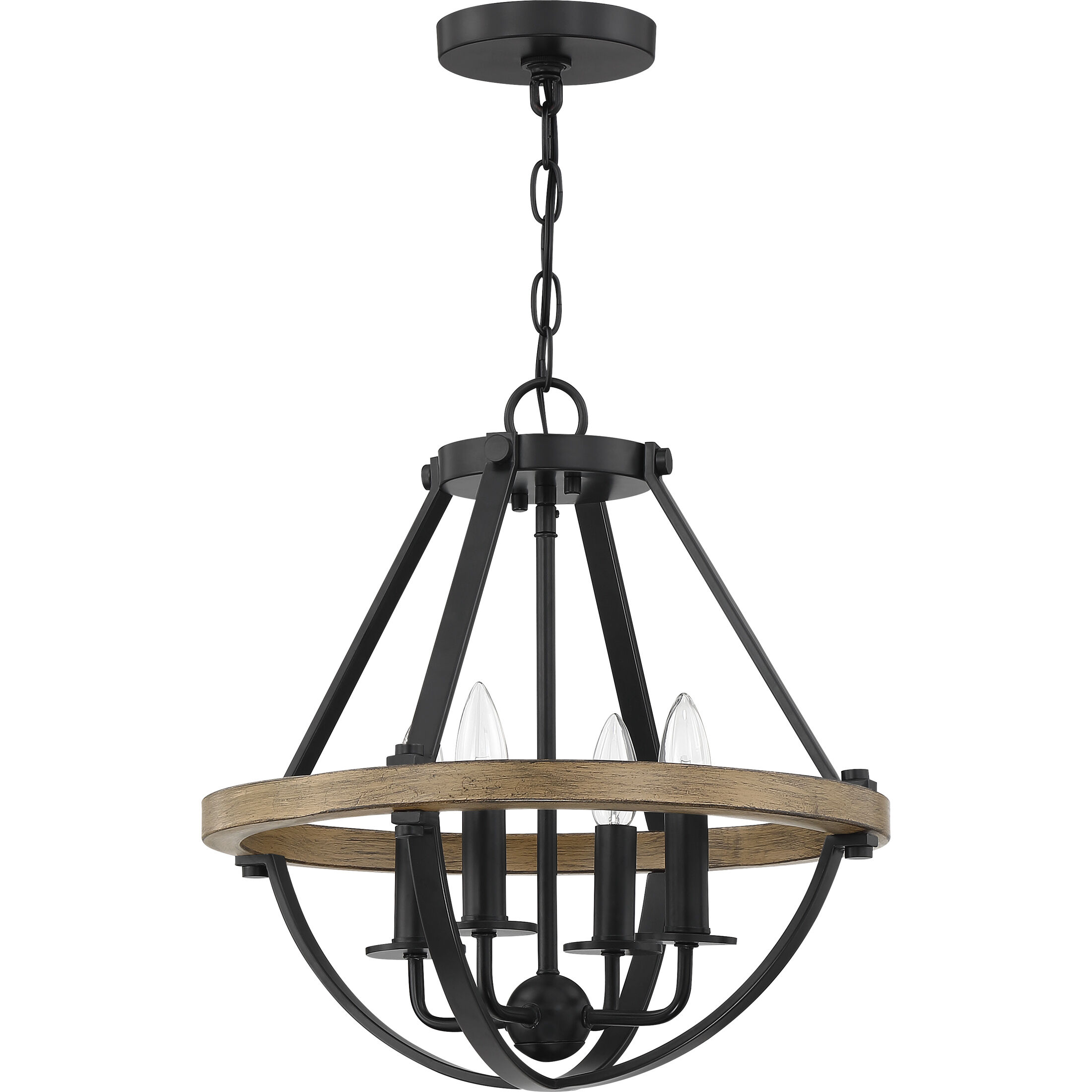 Bartlett 4 Light 16 inch Earth Black Semi-Flush Mount Ceiling Light