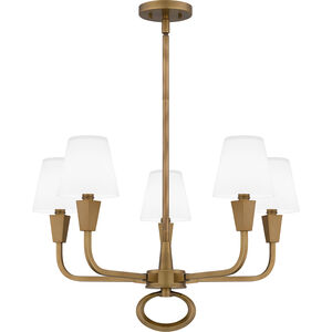 Mallory 5 Light 26 inch Weathered Brass Chandelier Ceiling Light
