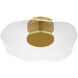 Ibis LED 17.5 inch Brushed Gold Semi-Flush Mount Ceiling Light, Large