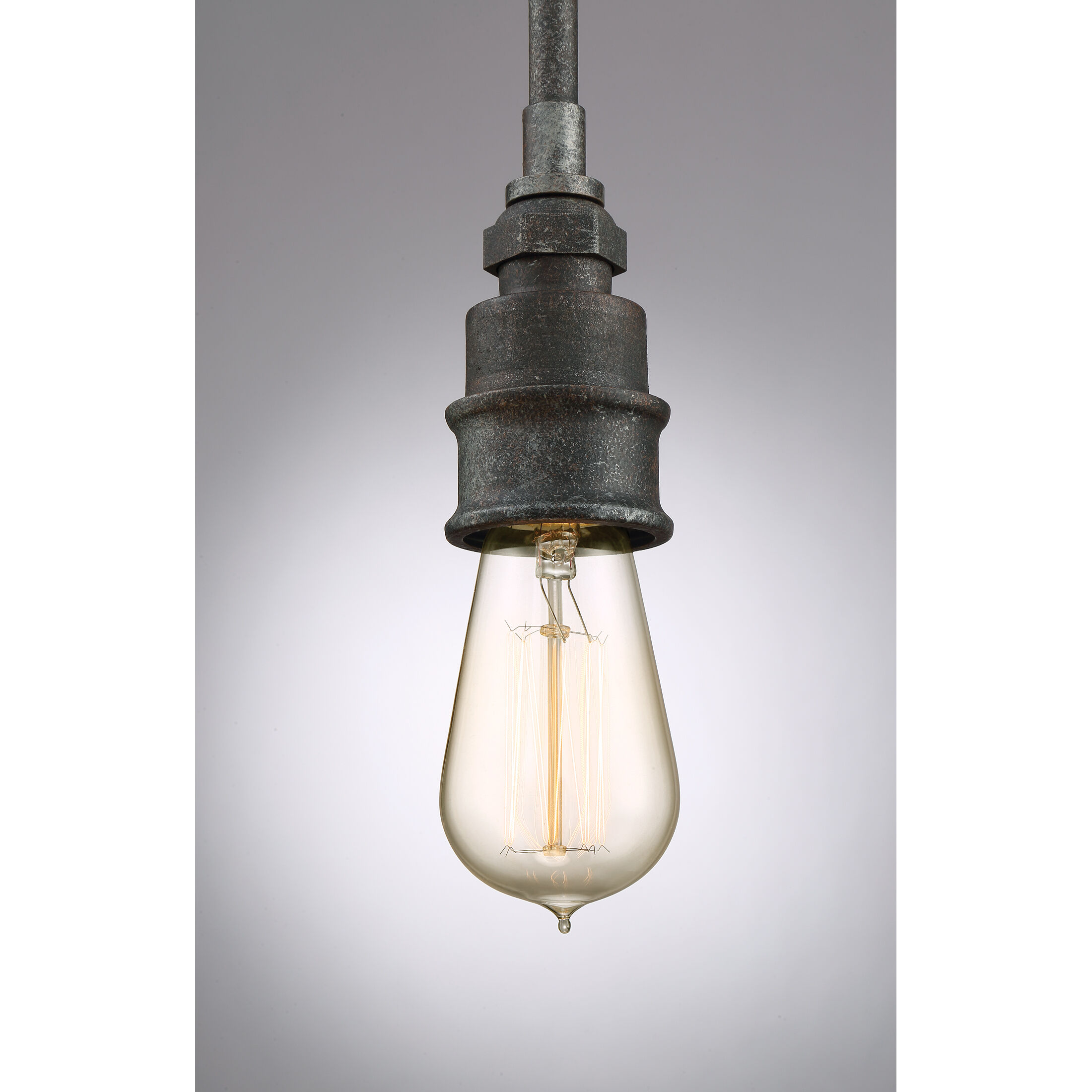 Squire 1 Light 4 inch Rustic Black Mini Chandelier Ceiling Light, Rod Hung