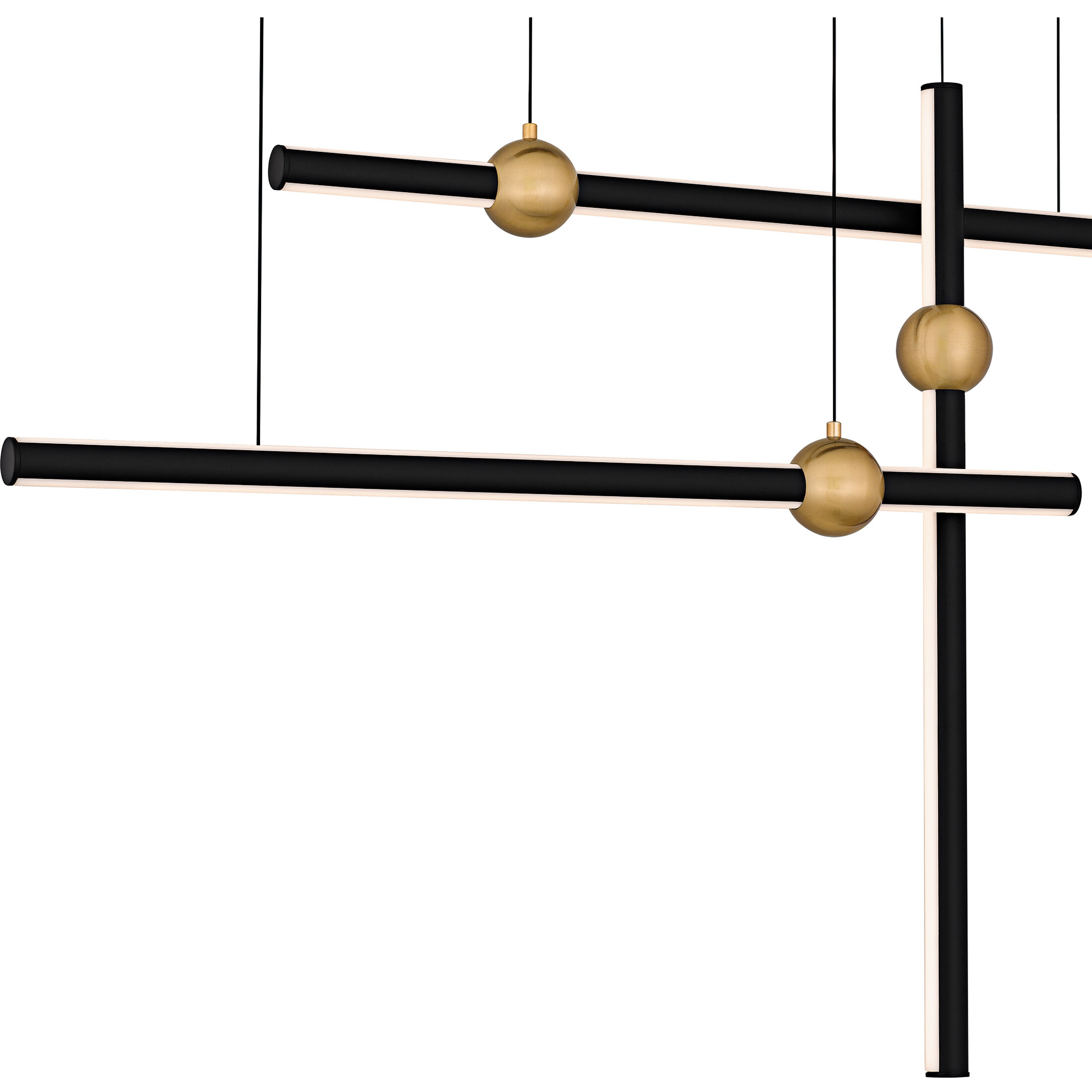 Harvick LED 44.25 inch Matte Black Linear Chandelier Ceiling Light, Medium