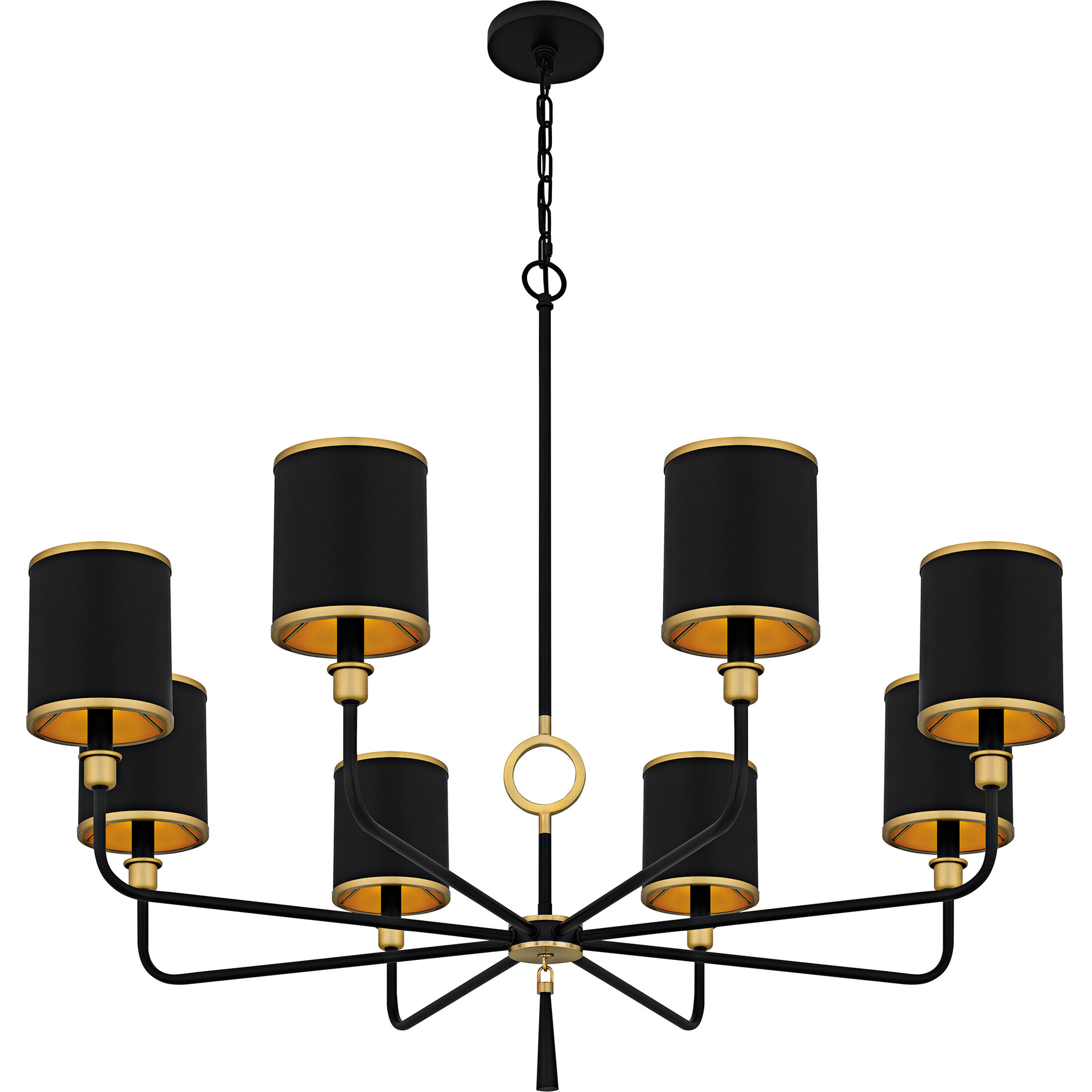 Lockery 8 Light 40 inch Matte Black Chandelier Ceiling Light