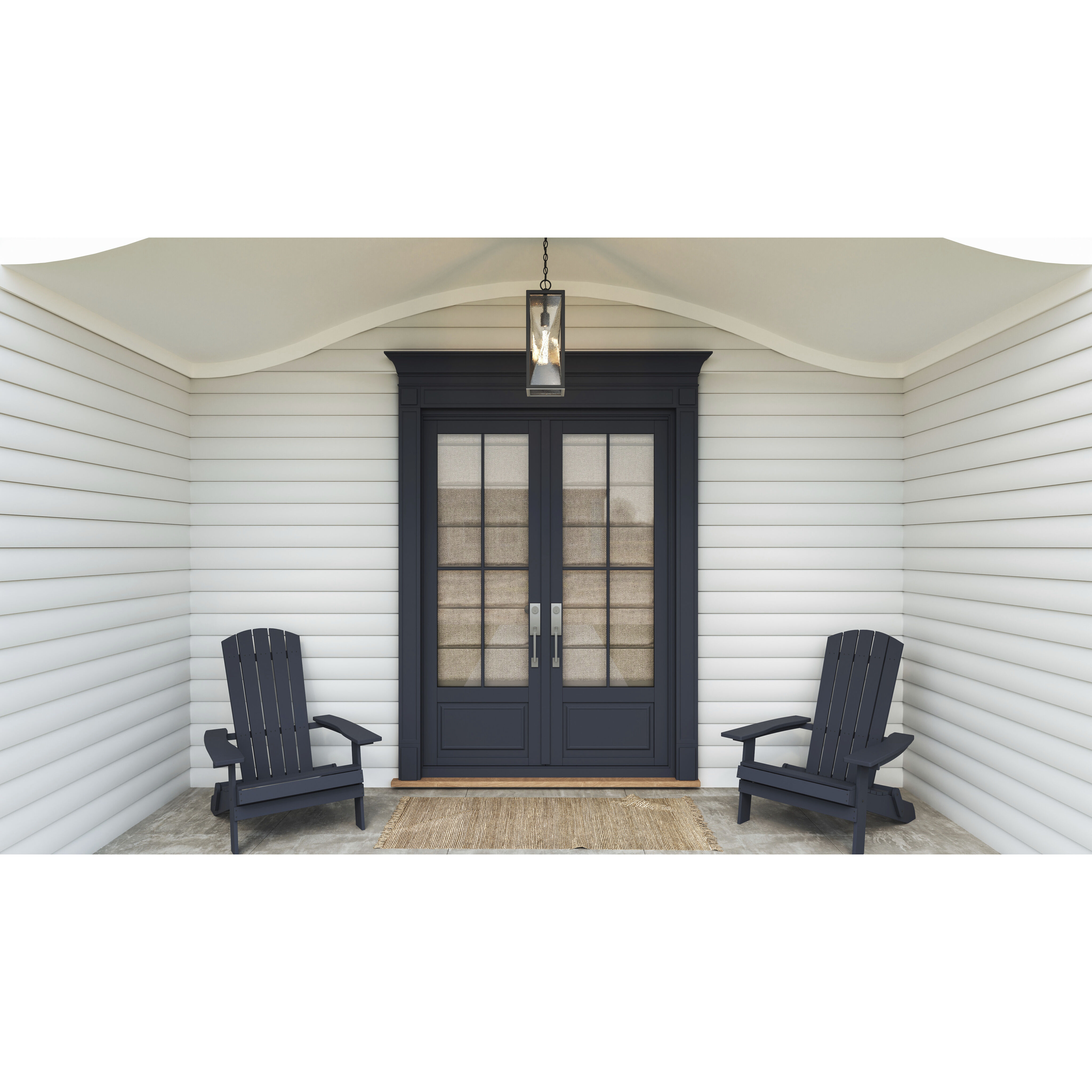 Zarah 1 Light 7 inch Matte Black Outdoor Hanging Lantern, Large