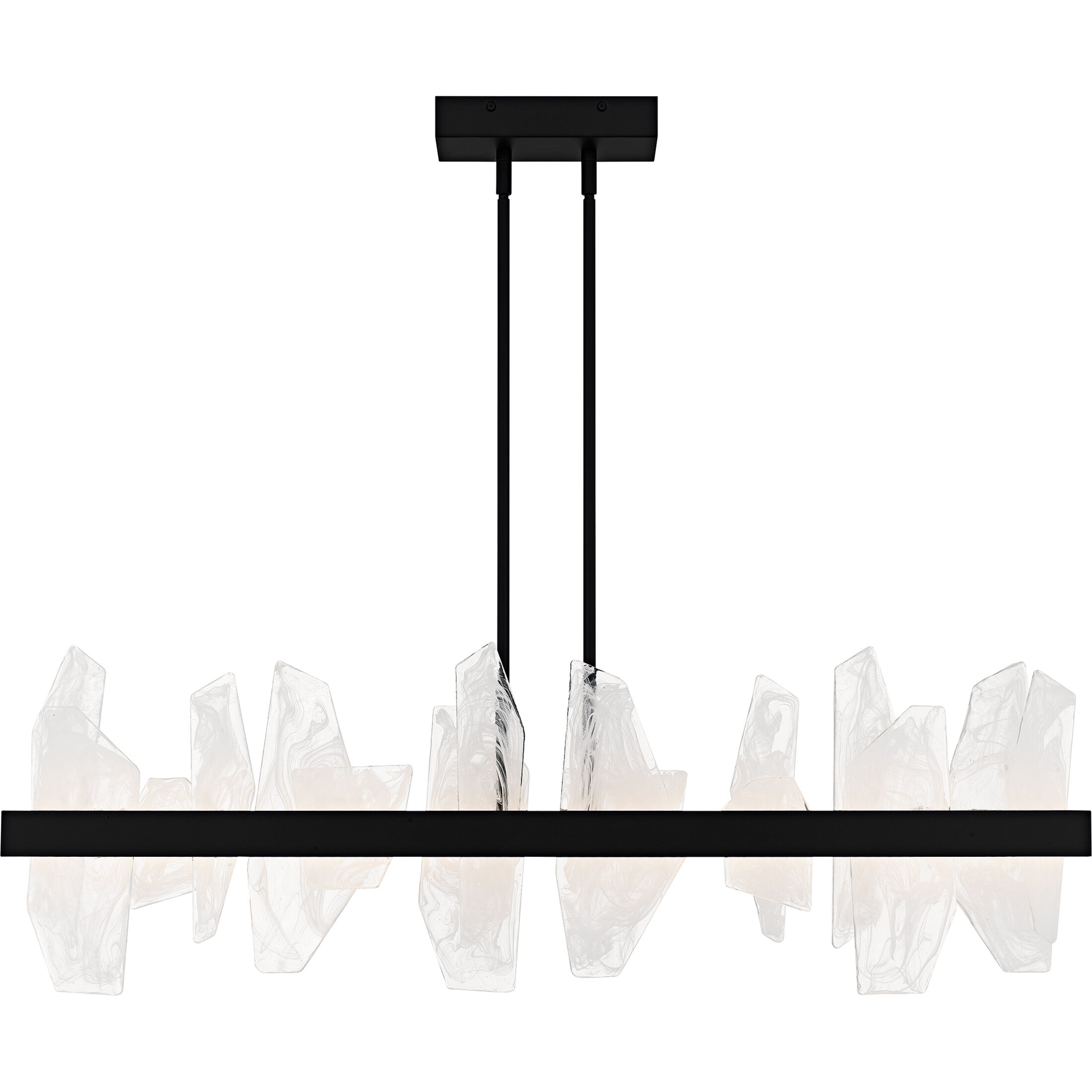 Aurelia LED 42 inch Matte Black Linear Chandelier Ceiling Light, Medium