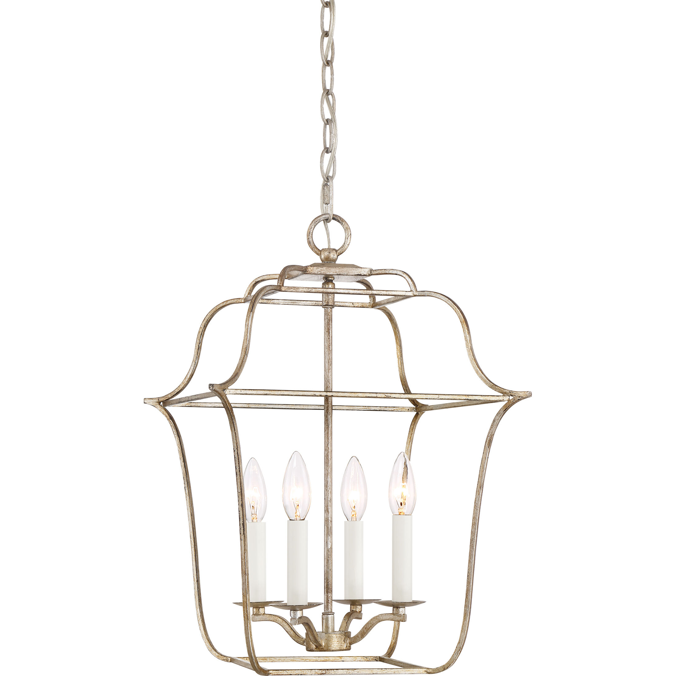 Gallery 4 Light 14 inch Century Silver Leaf Foyer Piece Ceiling Light