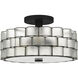 Rory 3 Light 15.75 inch Matte Black Semi-Flush Mount Ceiling Light