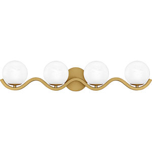 Spherical 4 Light 30.75 inch Aged Brass Bath Light Wall Light, Extra Large
