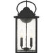 Damian 2 Light 18 inch Matte Black Outdoor Wall Lantern