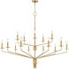 Alexander 15 Light 55 inch Brushed Gold Chandelier Ceiling Light