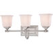 Nicholas 3 Light 22 inch Brushed Nickel Bath Light Wall Light