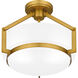 Collinham 2 Light 14 inch Aged Brass Semi-Flush Mount Ceiling Light
