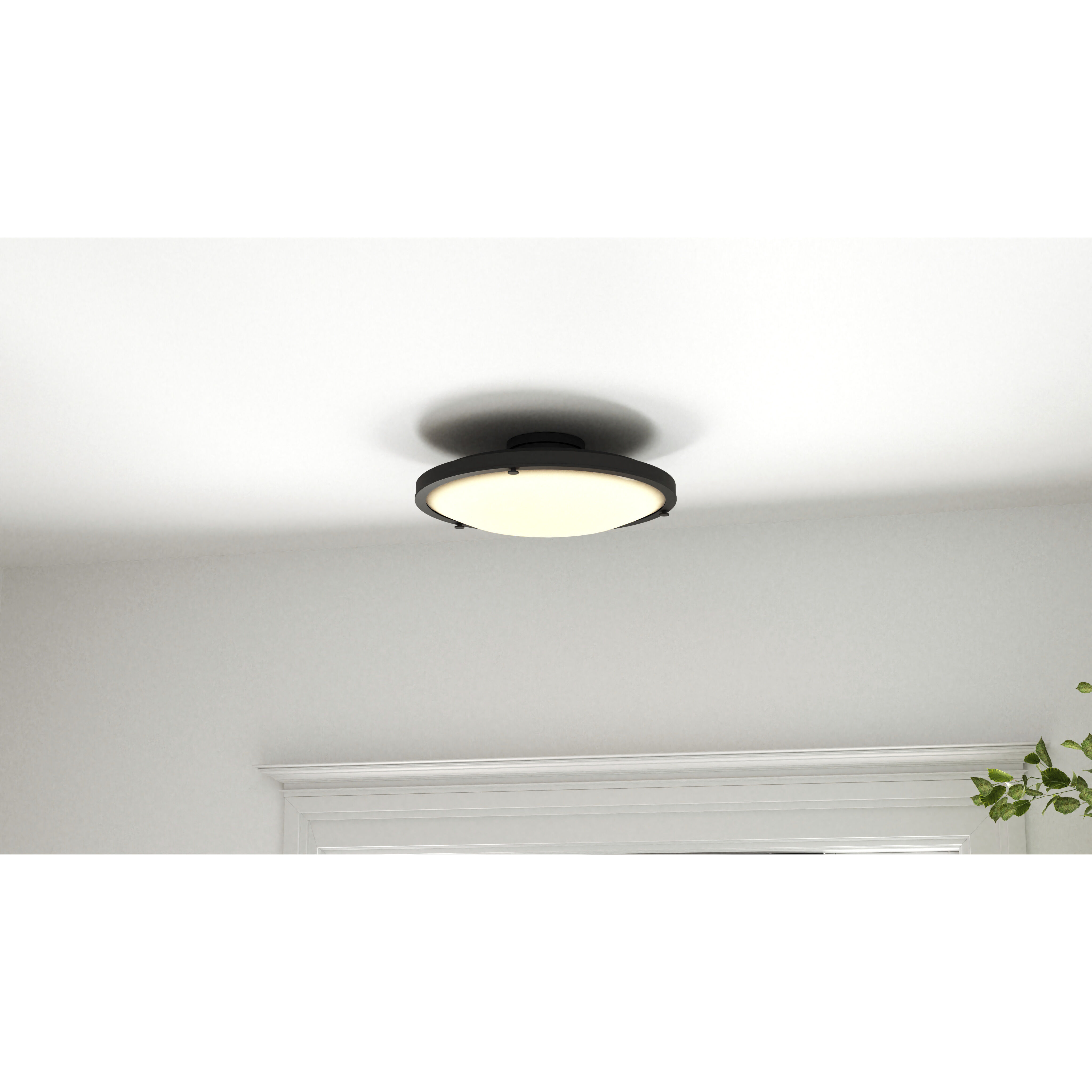 Donne LED 15.75 inch Matte Black Semi-Flush Mount Ceiling Light, Medium