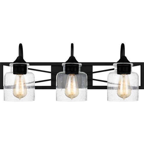 Bartley 3 Light 24 inch Matte Black Bath Light Wall Light