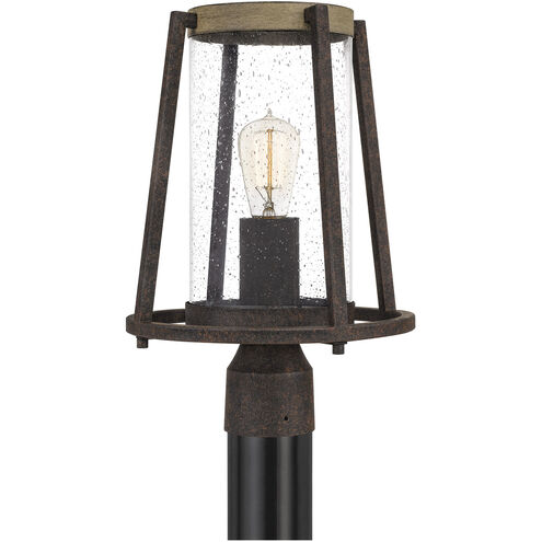 Brockton 1 Light 15 inch Rustic Black Outdoor Post Lantern