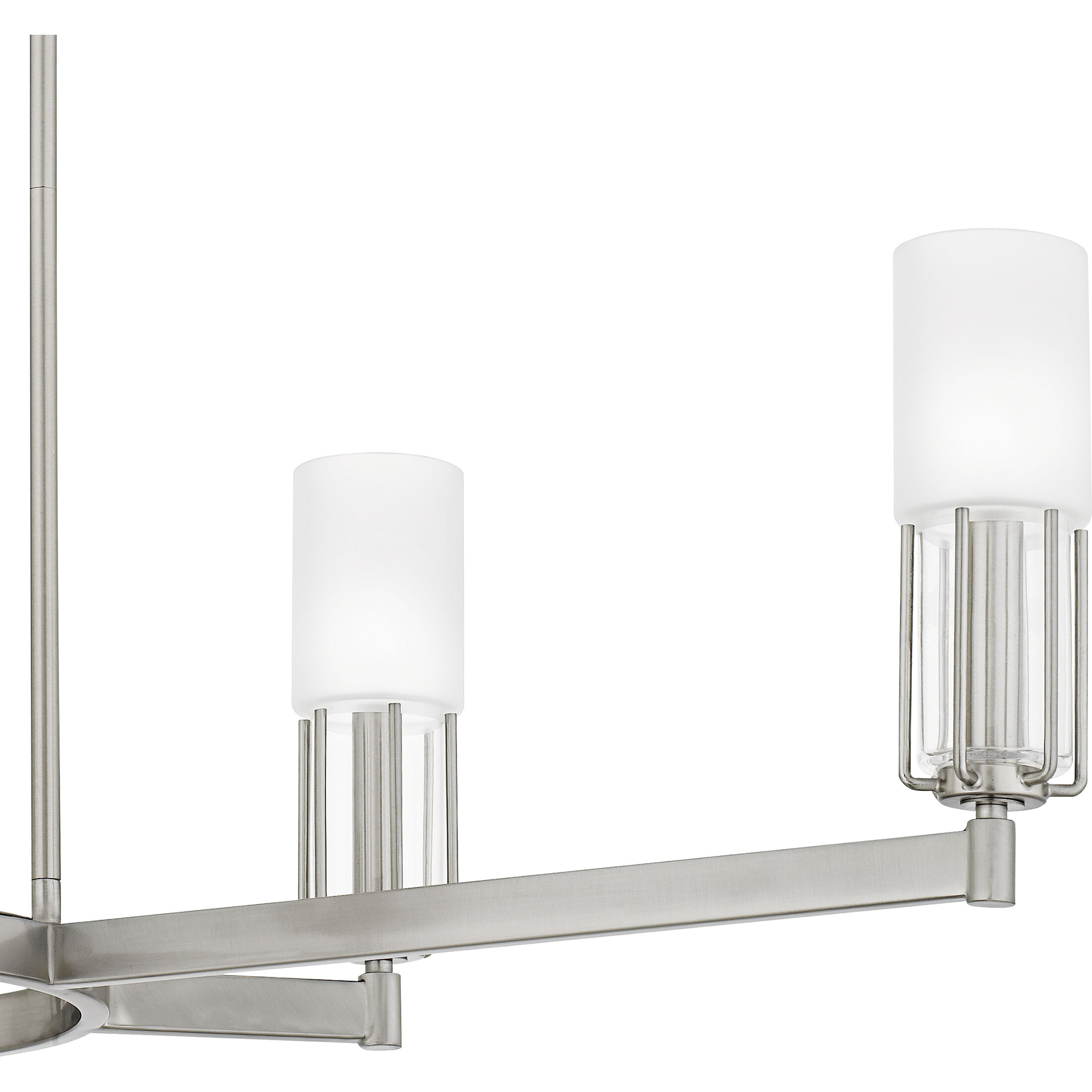 Cruz 6 Light 48 inch Brushed Nickel Linear Chandelier Ceiling Light, Large
