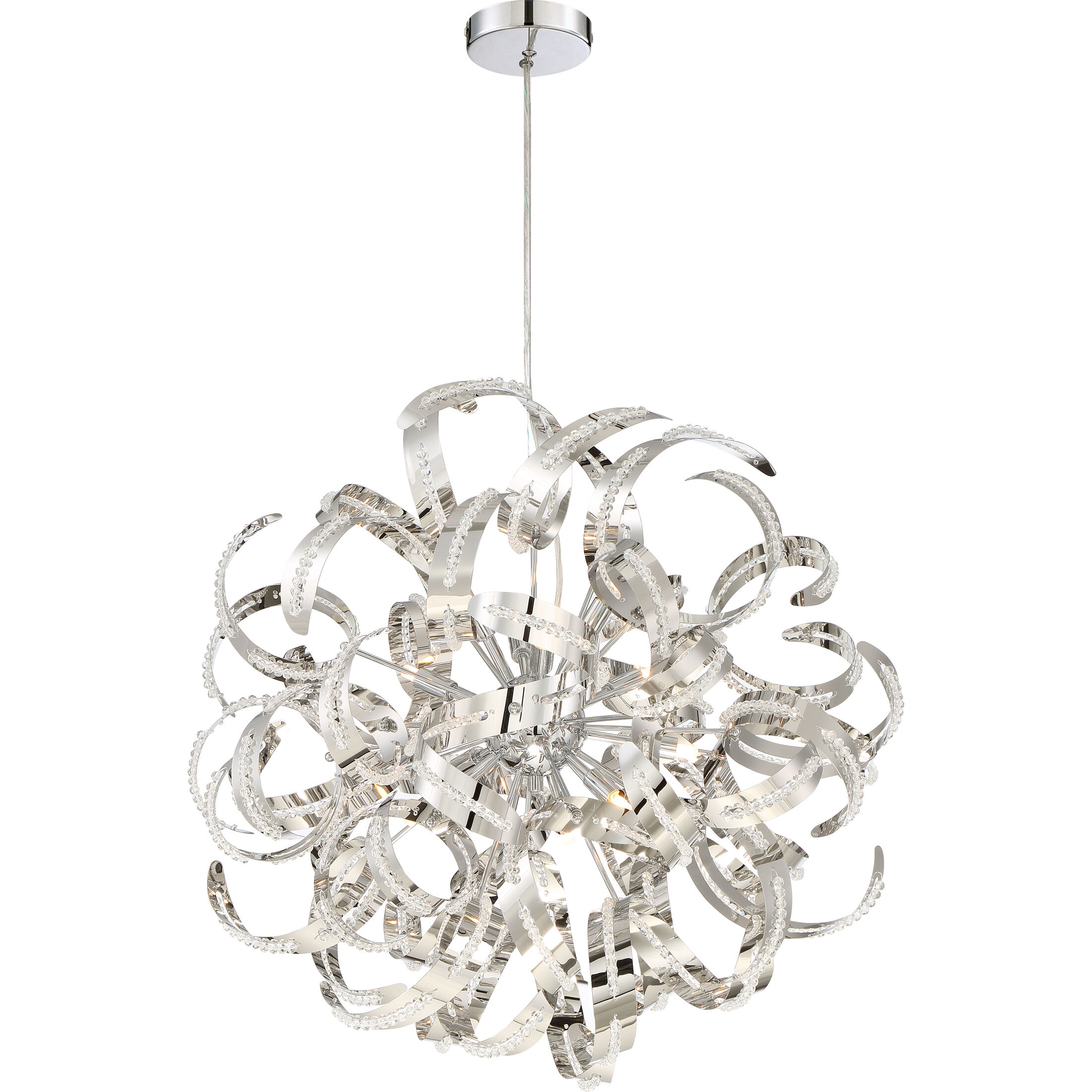 Ribbons 12 Light 23 inch Crystal Chrome Foyer Piece Ceiling Light