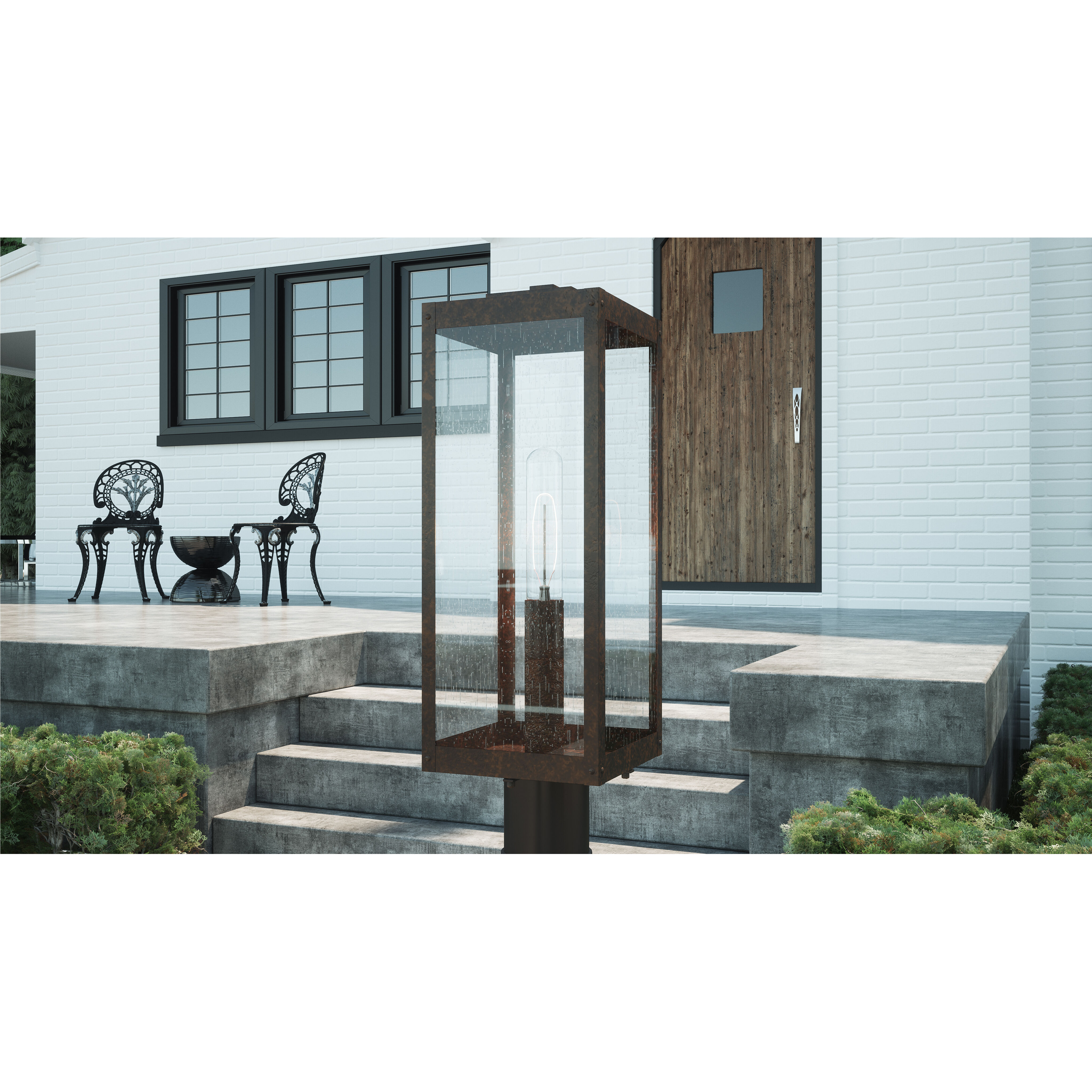 Westover 1 Light 21 inch Industrial Bronze Outdoor Post Lantern