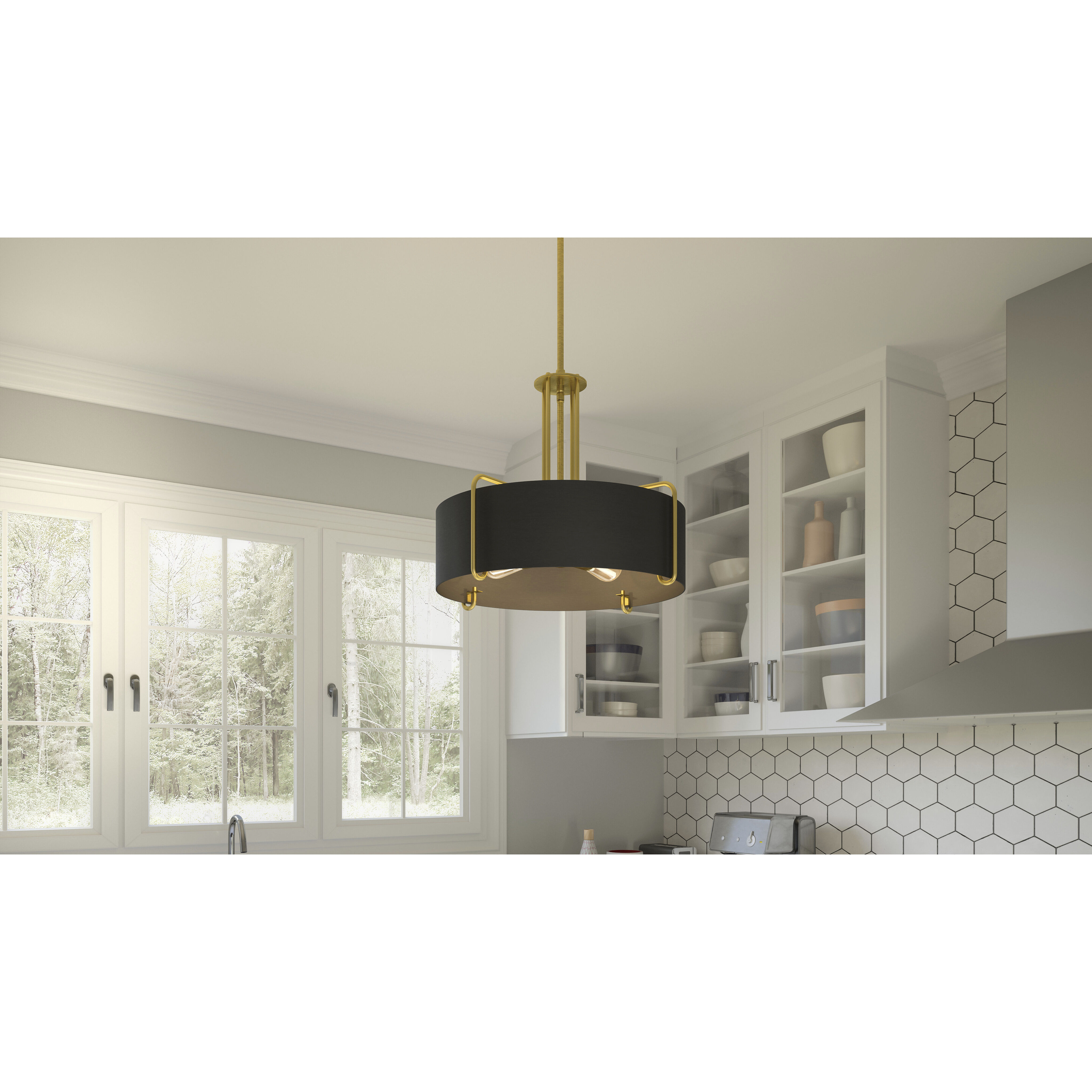 Hanley 4 Light 20 inch Aged Brass Pendant Ceiling Light