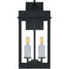 Carmen 2 Light 16.25 inch Matte Black Outdoor Wall Lantern, Medium