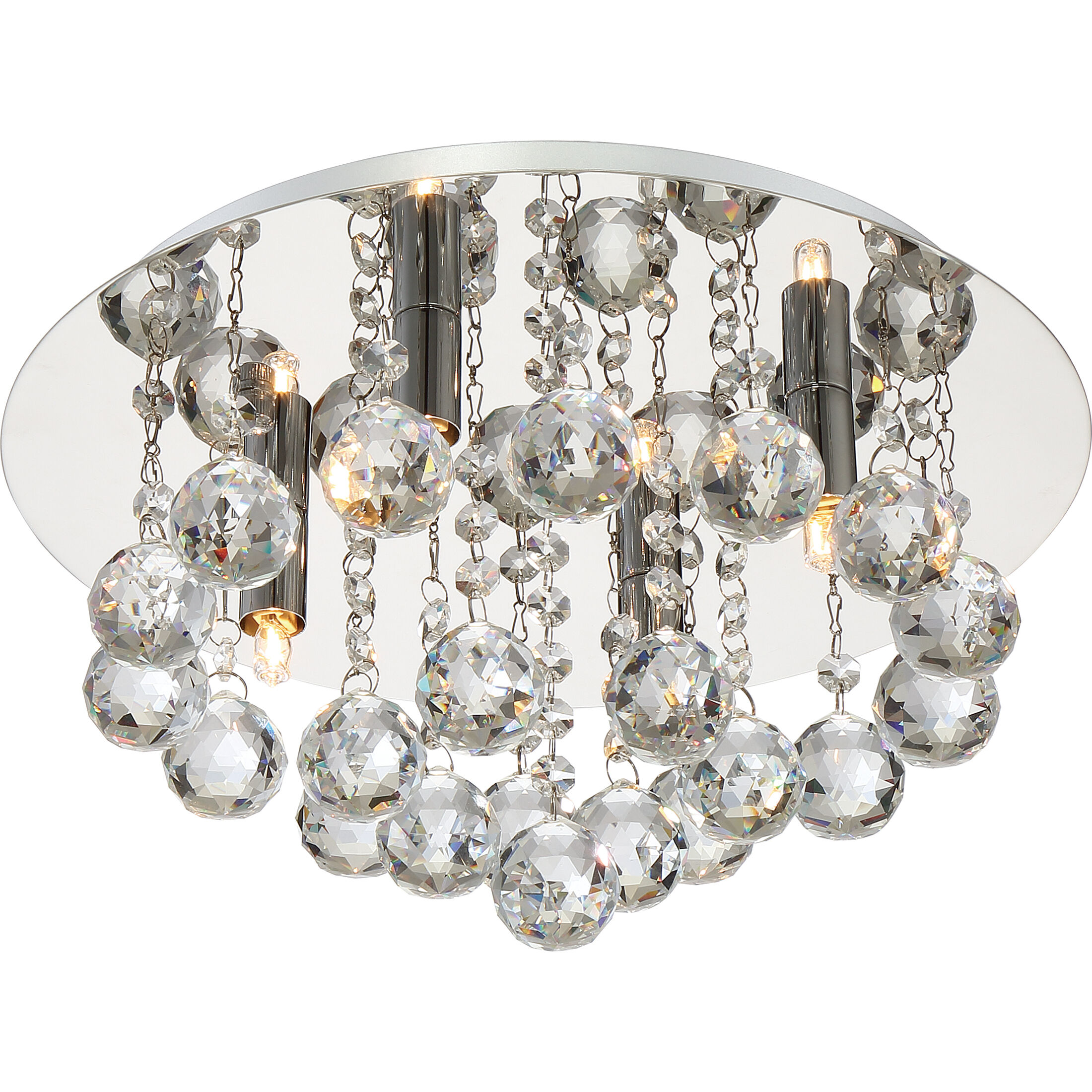 Bordeaux 4 Light 14 inch Polished Chrome Flush Mount Ceiling Light