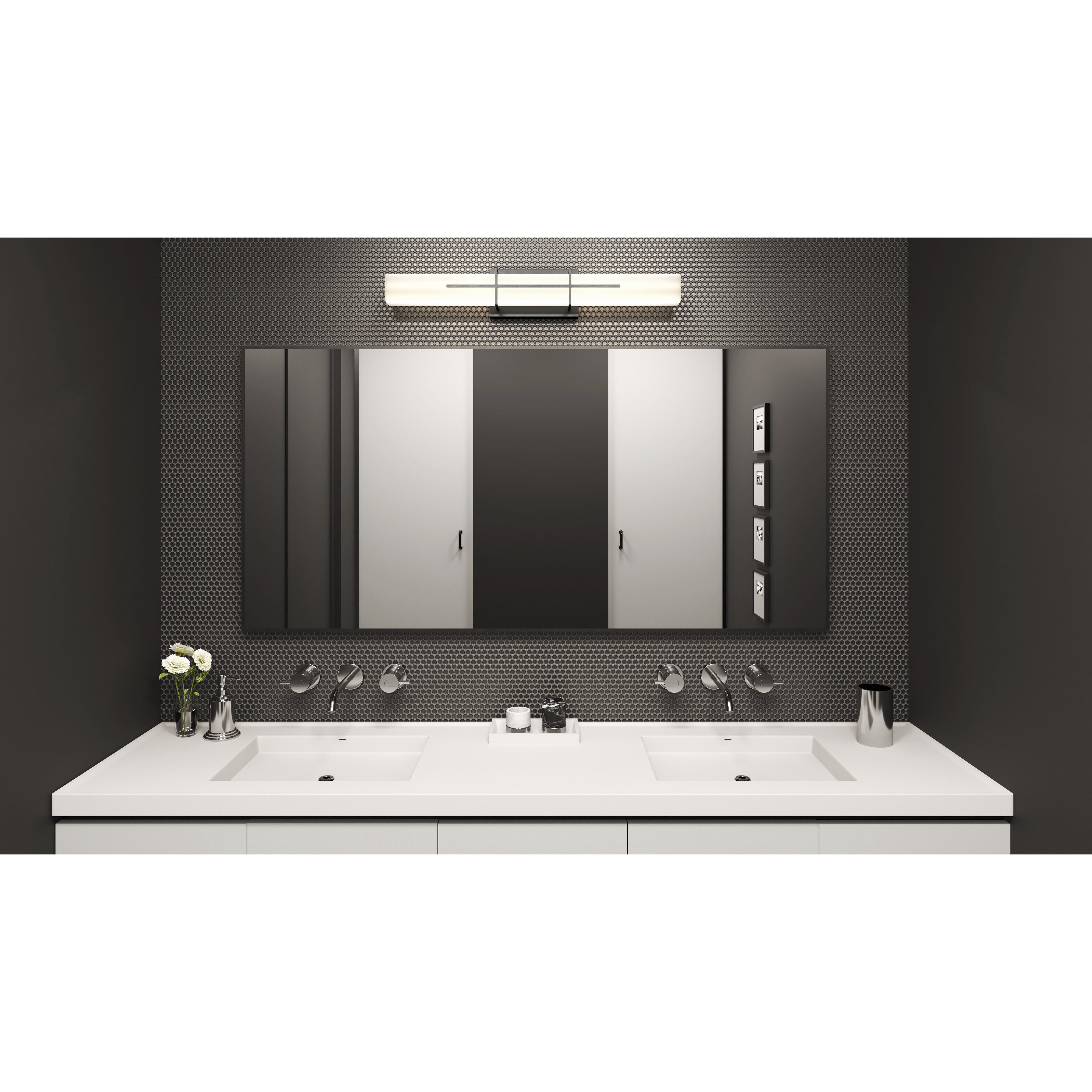 Gemini LED 28.25 inch Matte Black Bath Light Wall Light