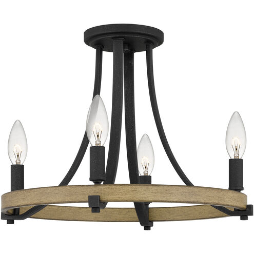 Colombes 4 Light 16 inch Grey Ash Semi-Flush Mount Ceiling Light