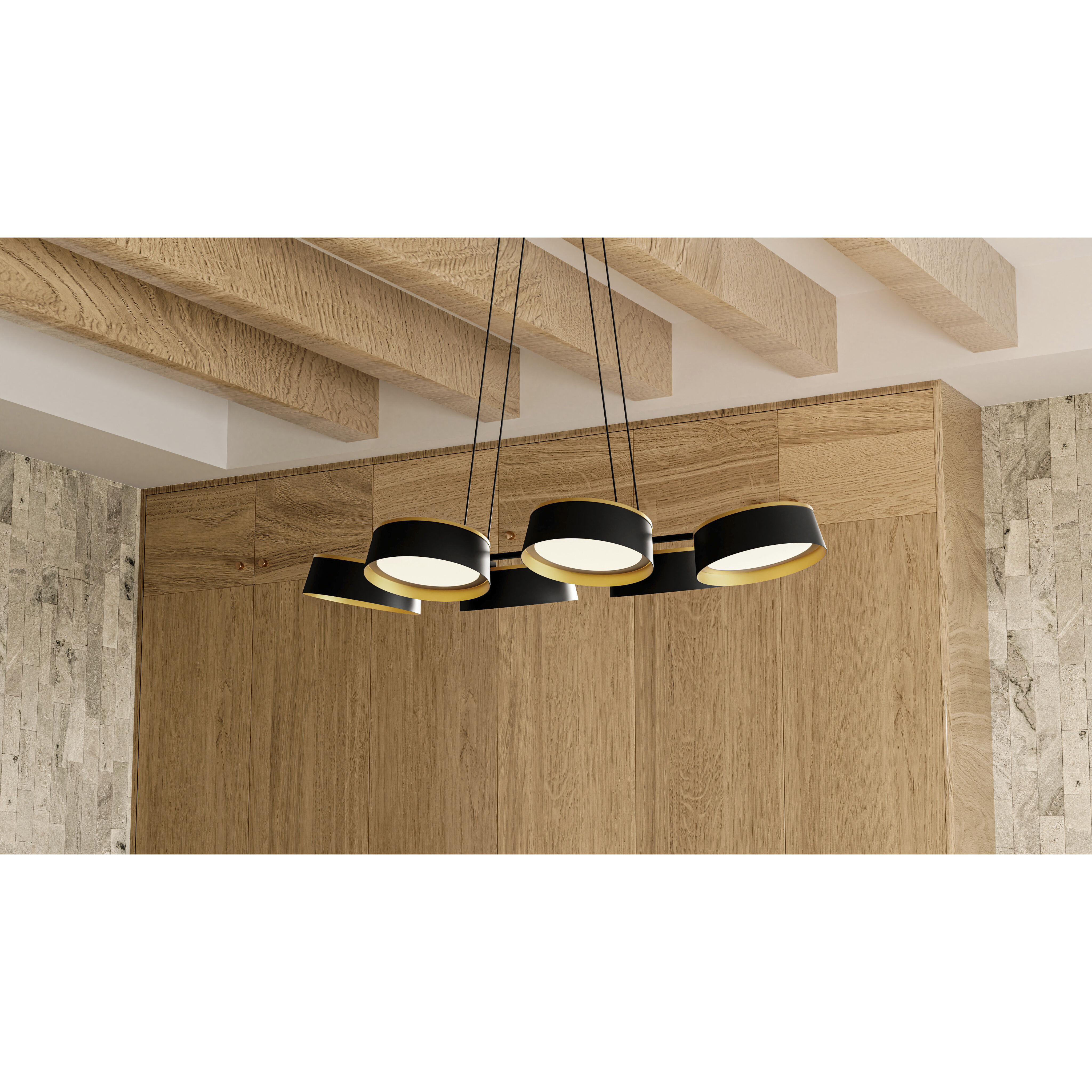 Byrnes LED 40 inch Matte Black Linear Chandelier Ceiling Light, Medium