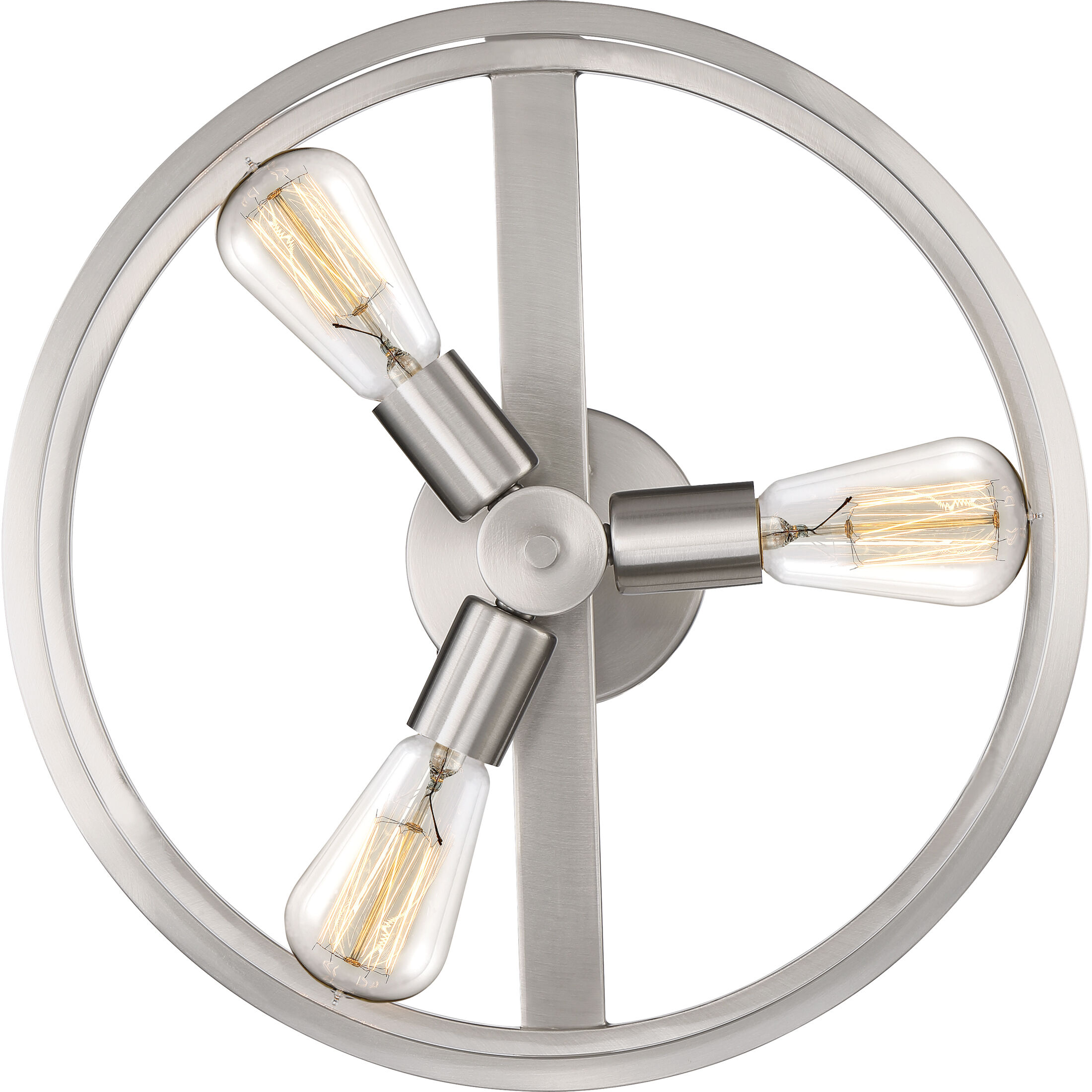 New Harbor 3 Light 15 inch Brushed Nickel Semi-Flush Mount Ceiling Light