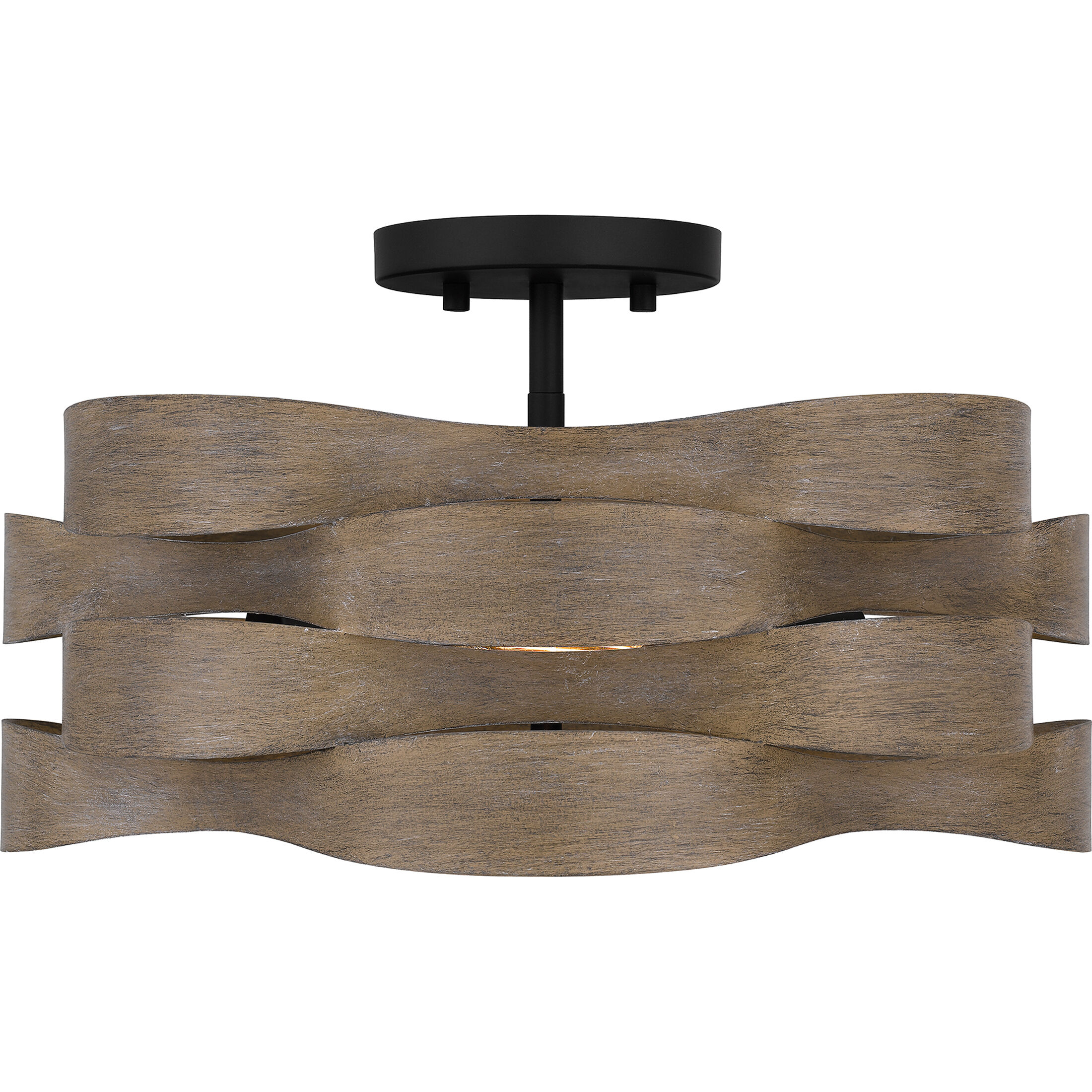 Appleton 2 Light 16 inch Matte Black Semi-Flush Mount Ceiling Light