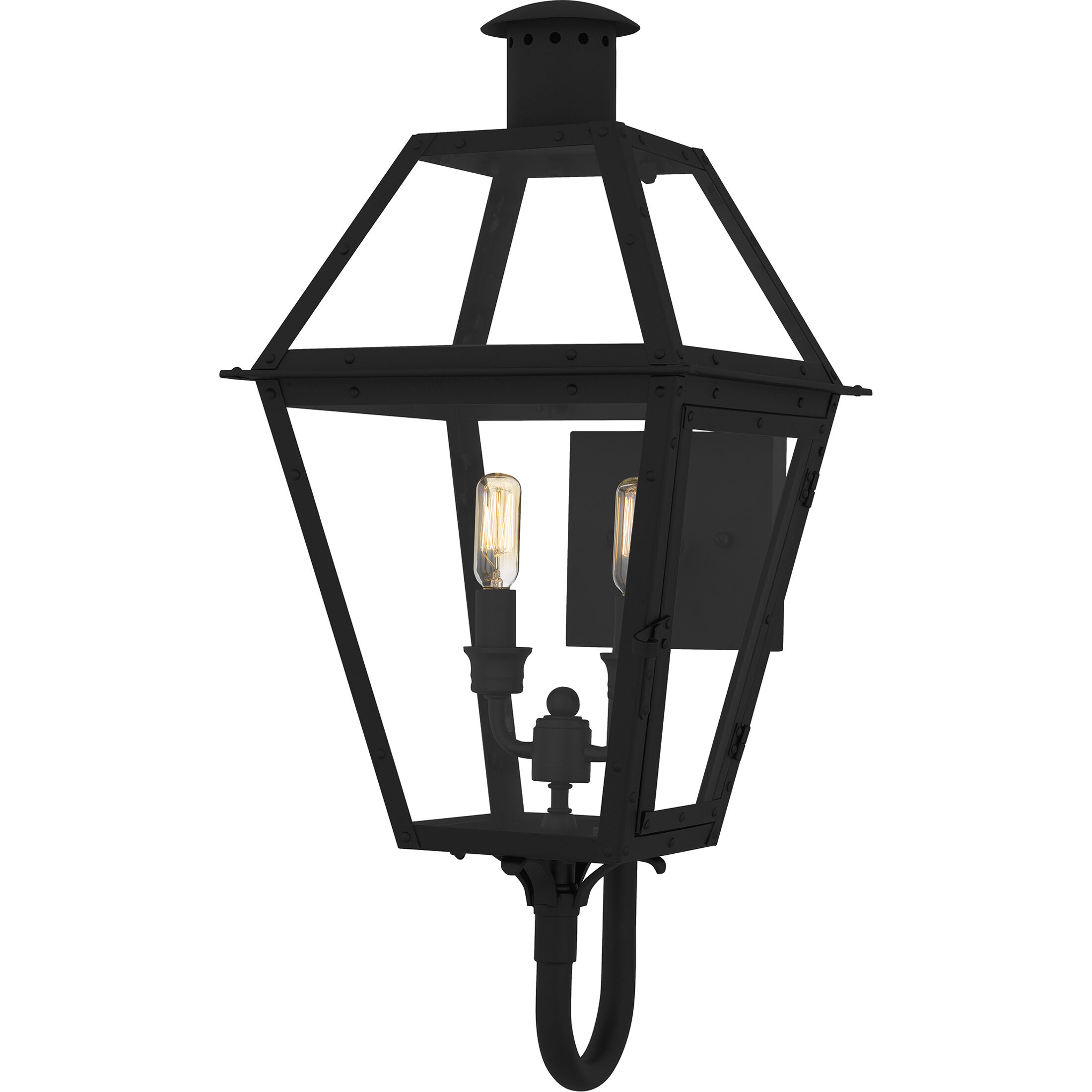 Rue De Royal 2 Light 23.5 inch Earth Black Outdoor Wall Lantern, Large