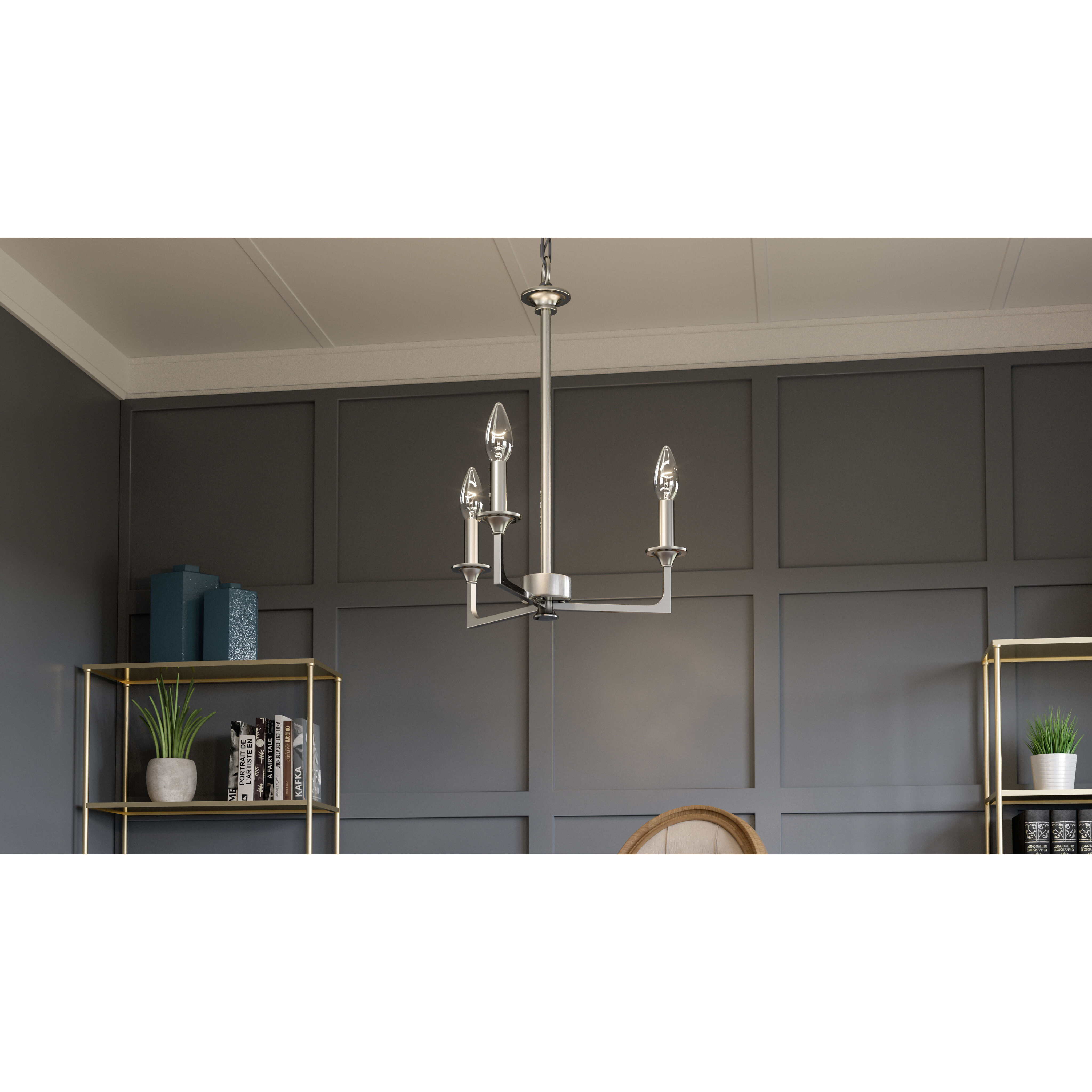 Prescott 3 Light 16 inch Brushed Nickel Chandelier Ceiling Light