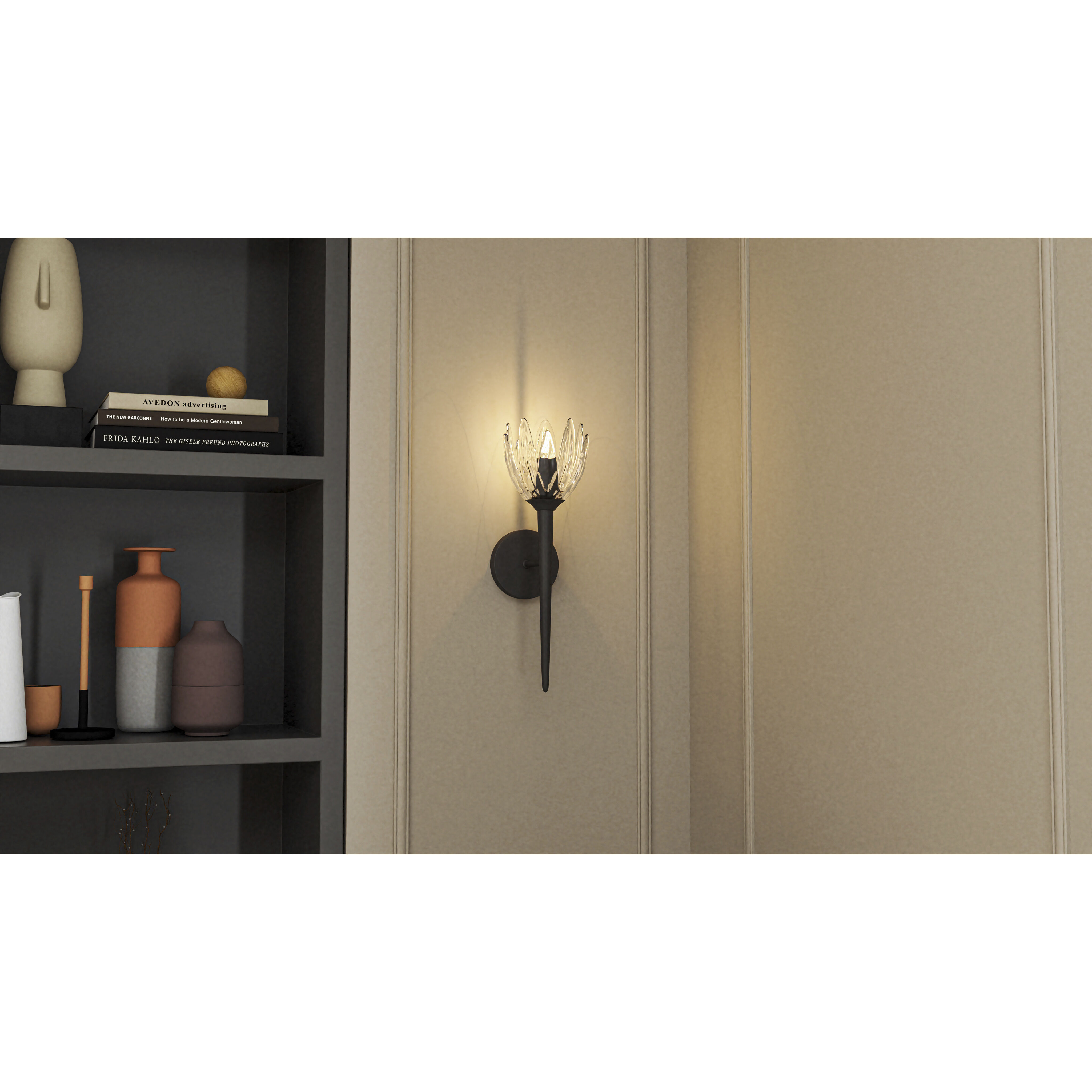 Shea Wall Sconce Wall Light in Matte Black, Small