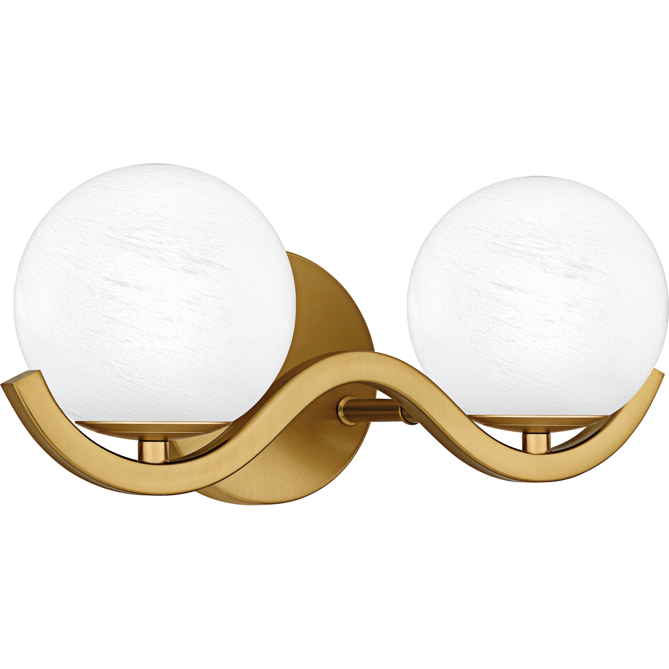 Spherical 2 Light 14.5 inch Aged Brass Bath Light Wall Light, Medium
