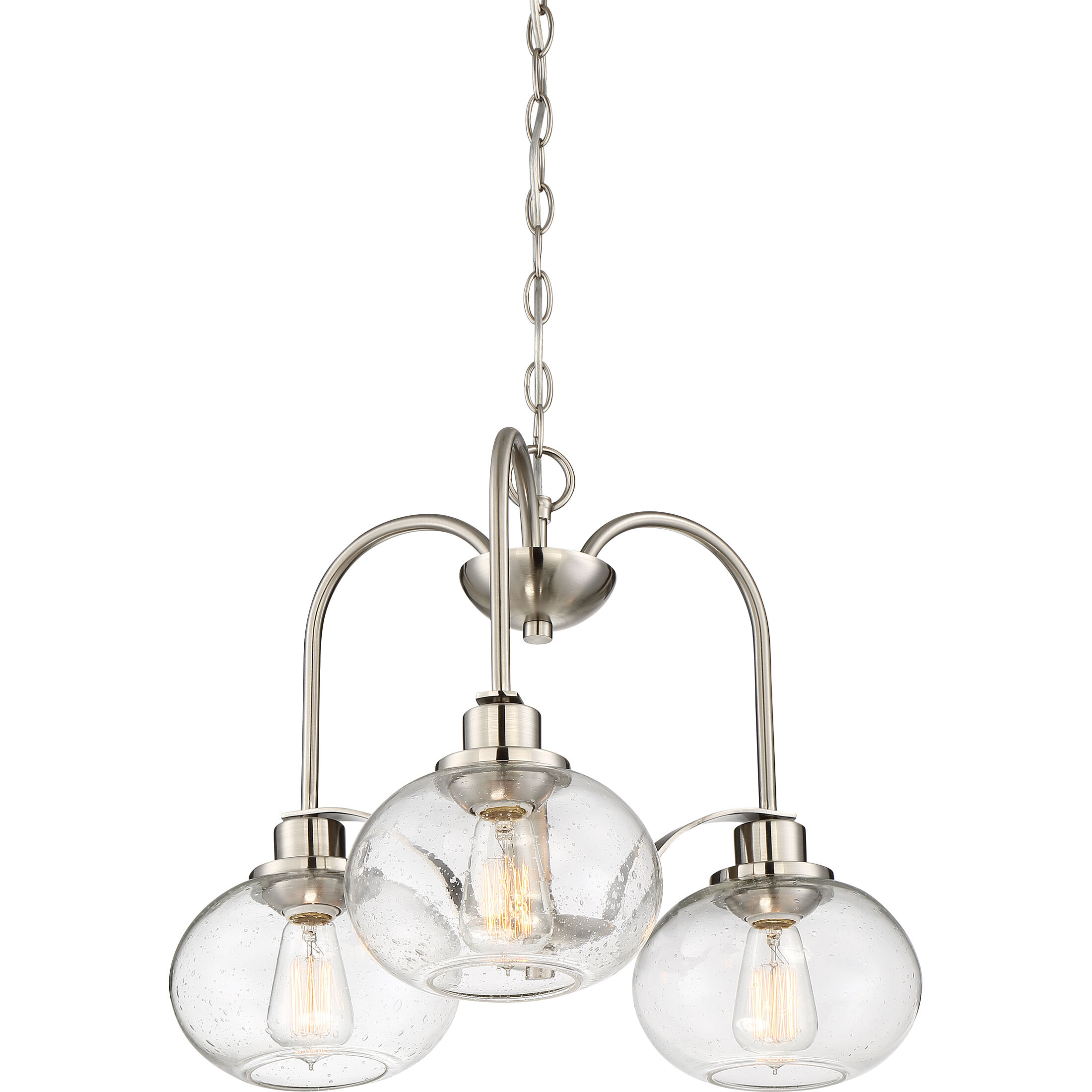 Trilogy 3 Light 22 inch Brushed Nickel Dinette Chandelier Ceiling Light