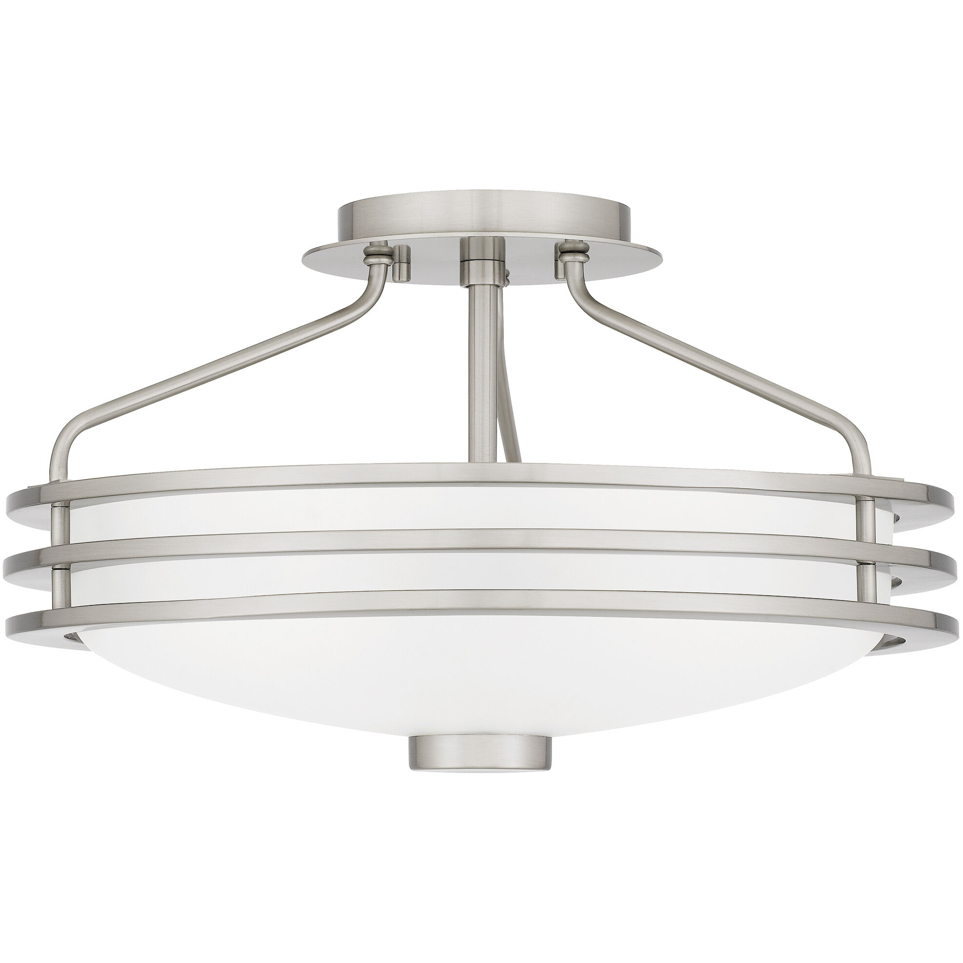 Emile 3 Light 16.25 inch Brushed Nickel Semi-Flush Mount Ceiling Light