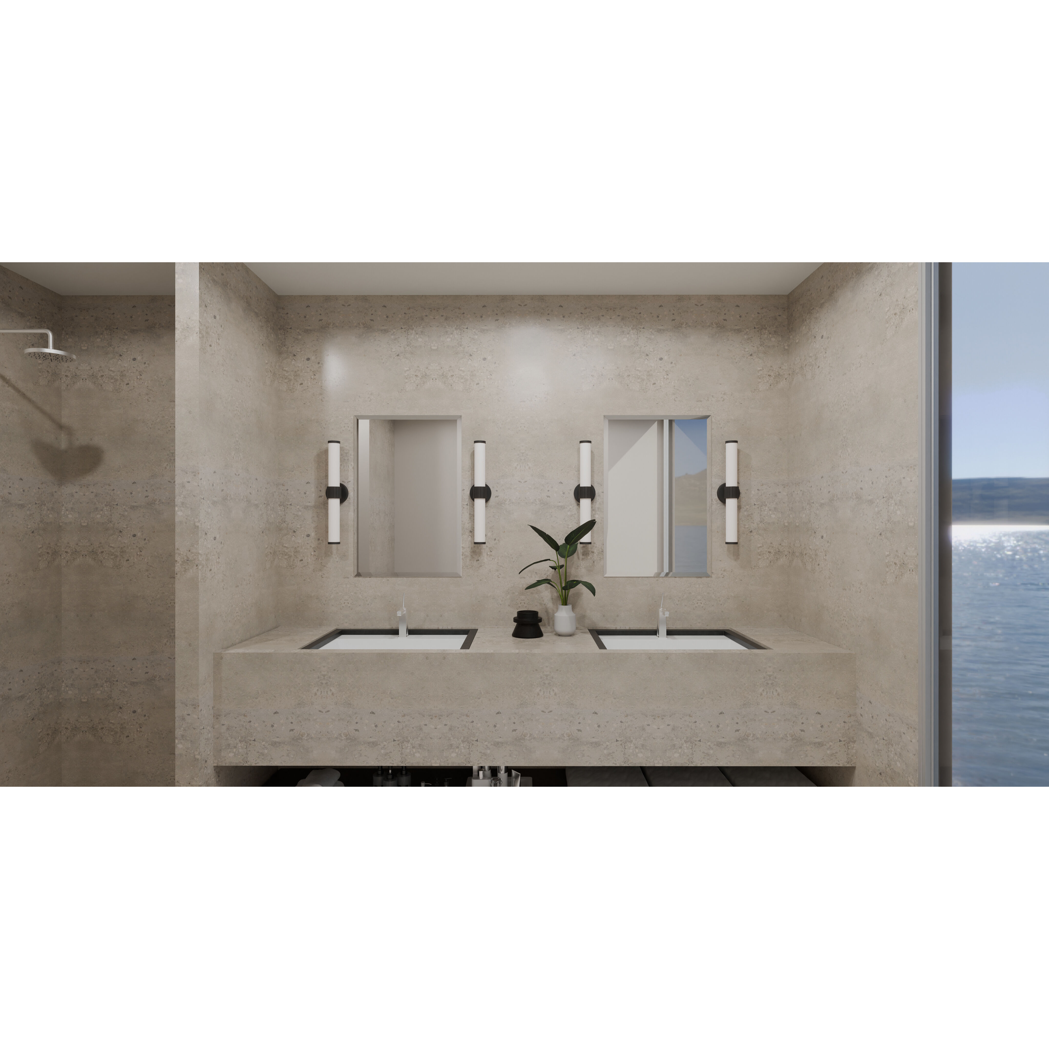 Kaye LED 22.5 inch Matte Black Bath Light Wall Light, Medium