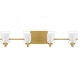 Kolt 4 Light 29 inch Brushed Gold Bath Light Wall Light in Bronze Gold, Extra Large