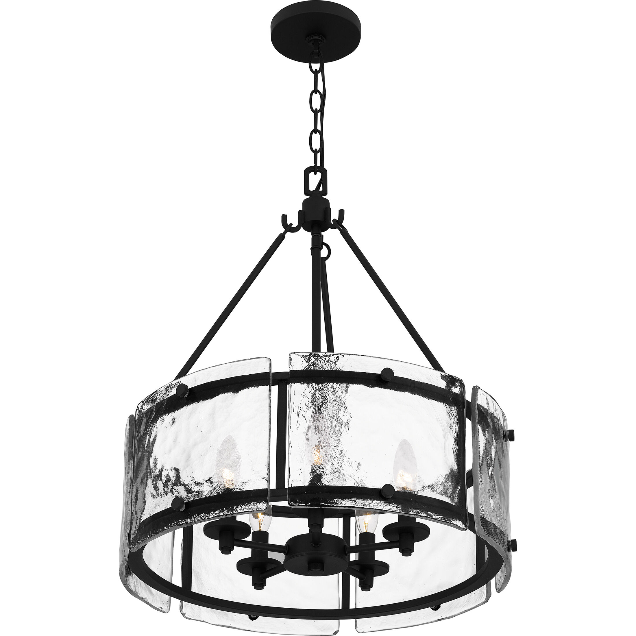 Fortress 5 Light 20.5 inch Earth Black Pendant Ceiling Light