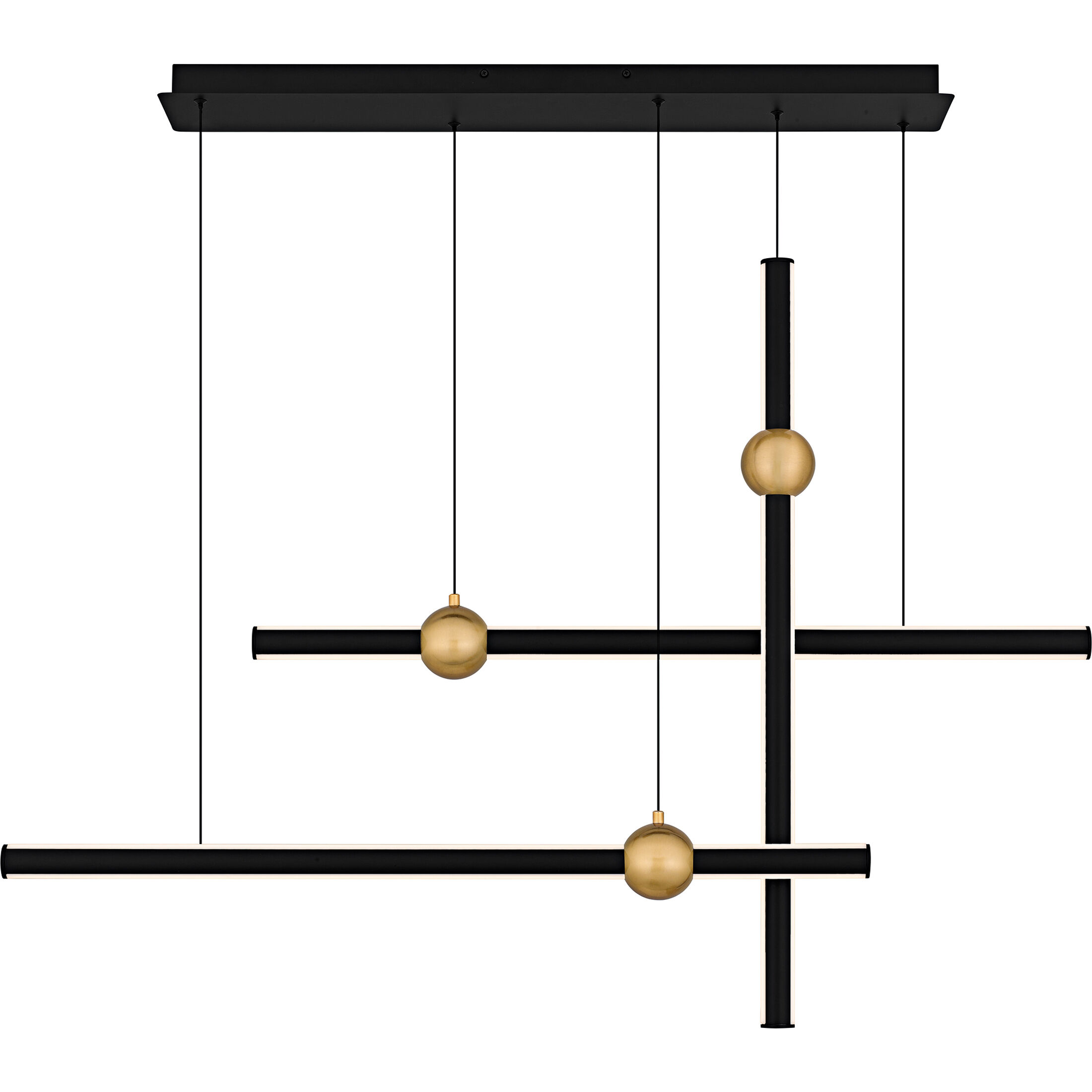 Harvick LED 44.25 inch Matte Black Linear Chandelier Ceiling Light, Medium