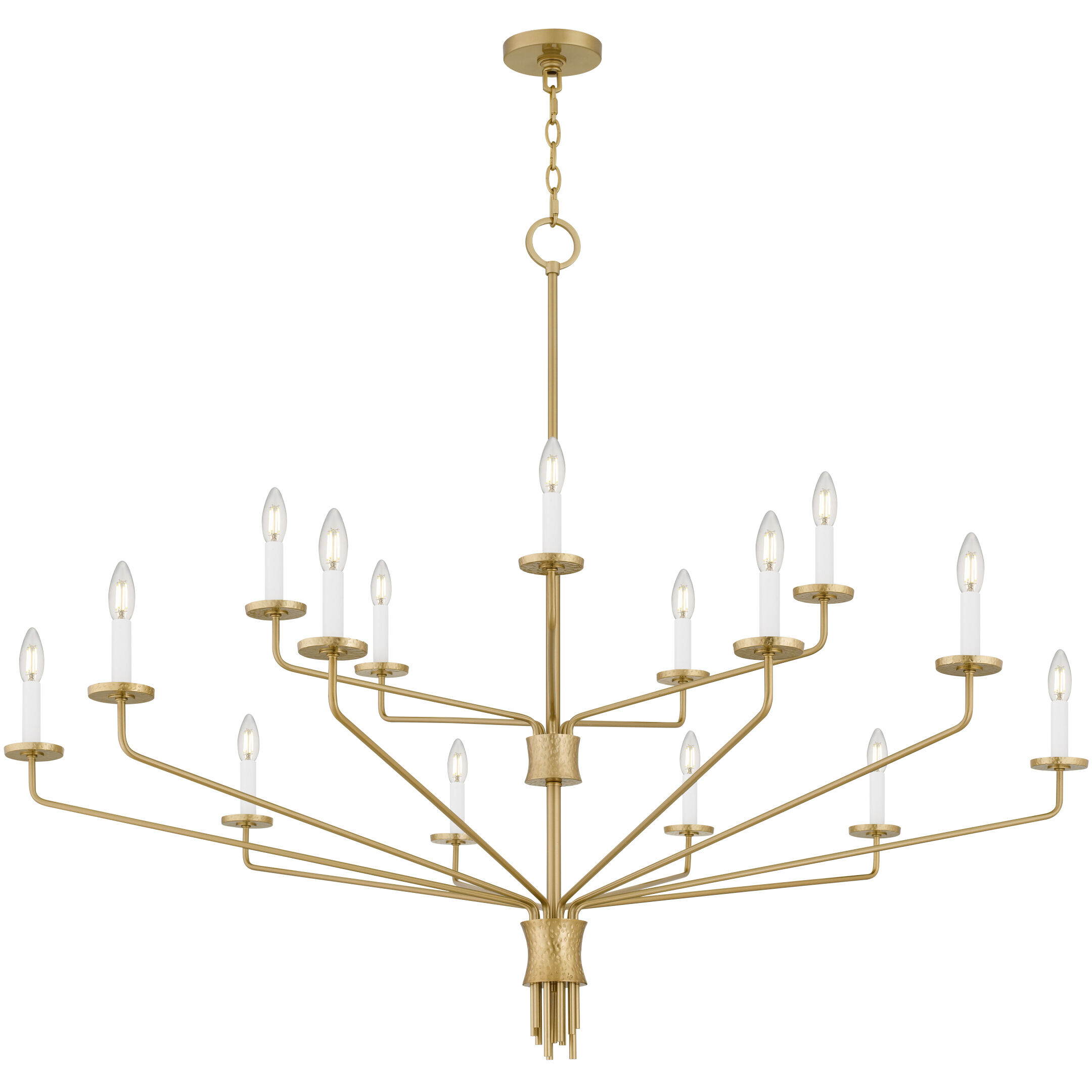 Alexander 15 Light 55 inch Brushed Gold Chandelier Ceiling Light