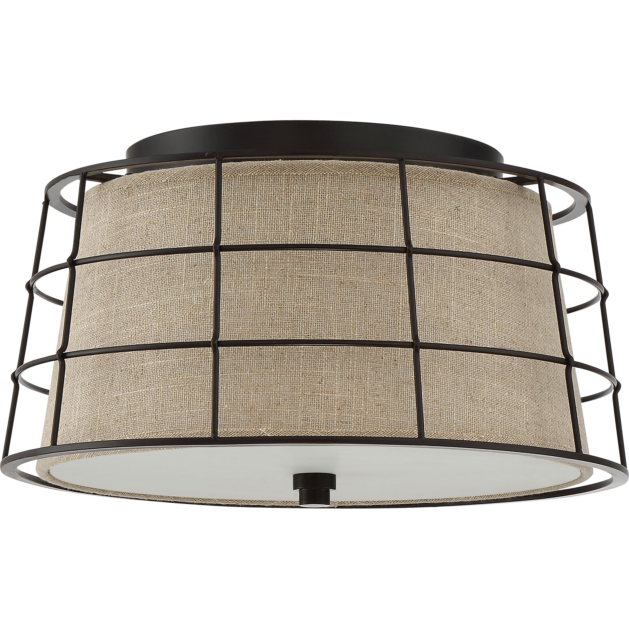 Landings 3 Light 16 inch Mottled Cocoa Flush Mount Ceiling Light