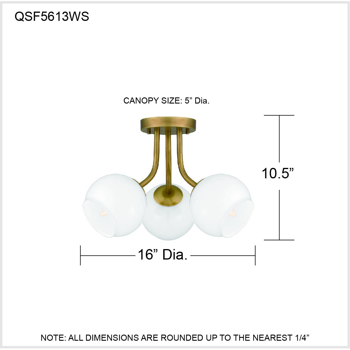 Oberlin 3 Light 16 inch Weathered Brass Semi-Flush Mount Ceiling Light